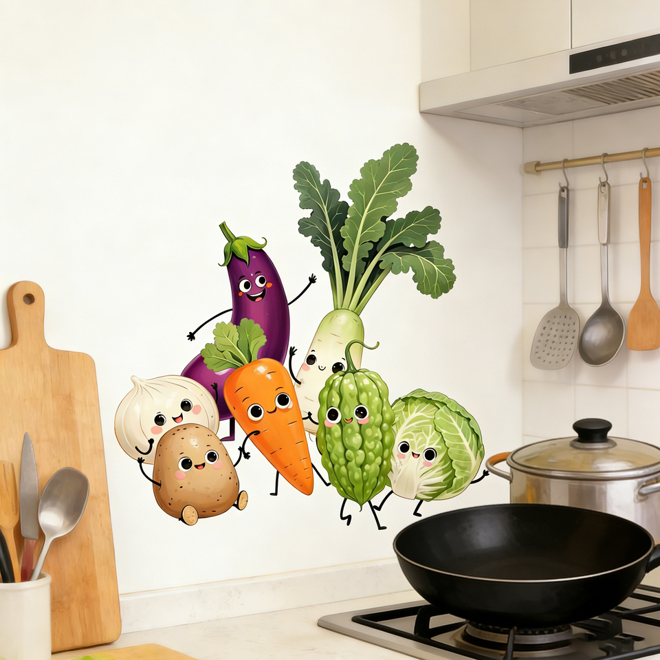 ملصقات جدارية بتصميمات خضروات  - مراجعة Pvc Panel Background وسعره