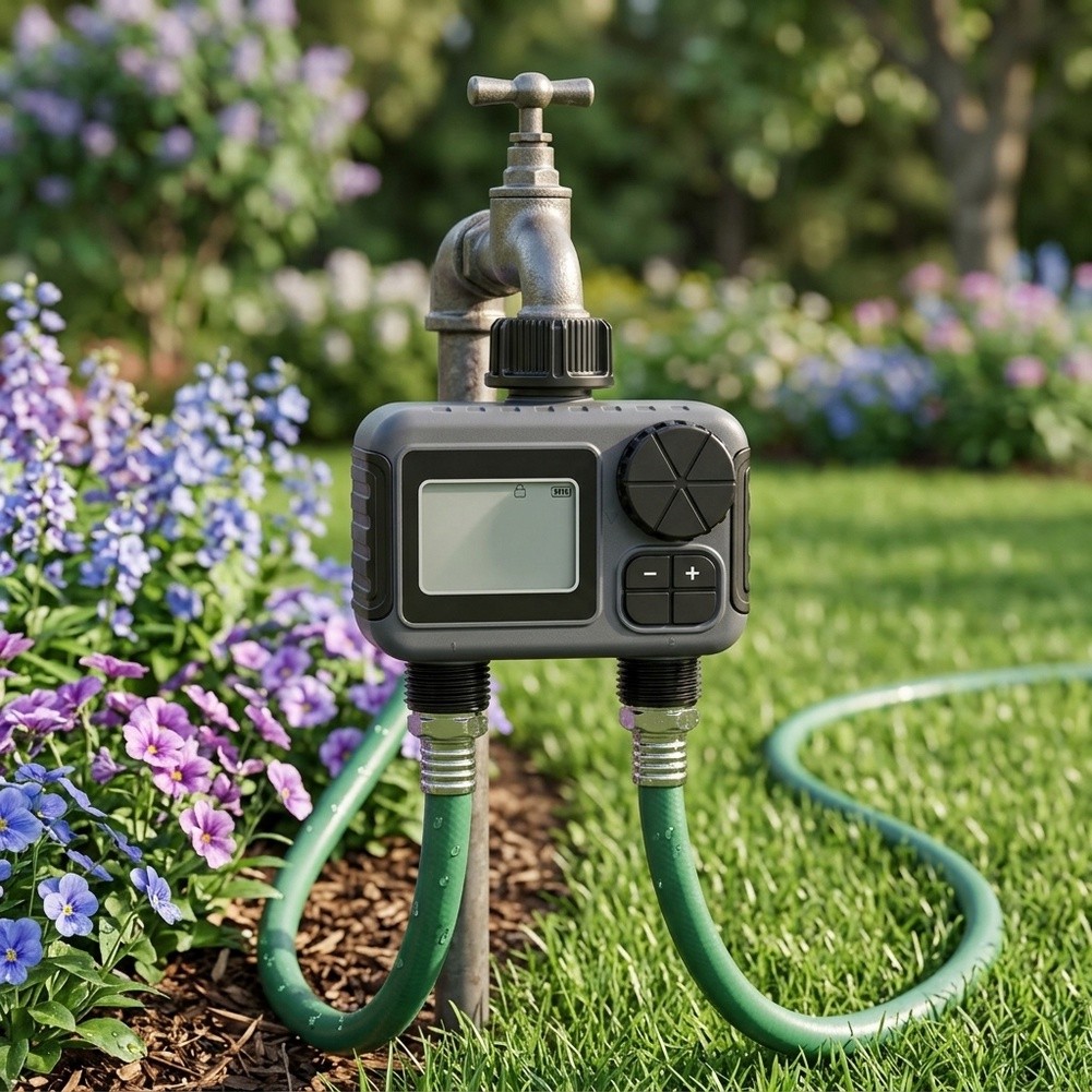 مؤقت ري الحدائق بمخرجين مزدوجي - مراجعة Timer Dual Outlet وسعره