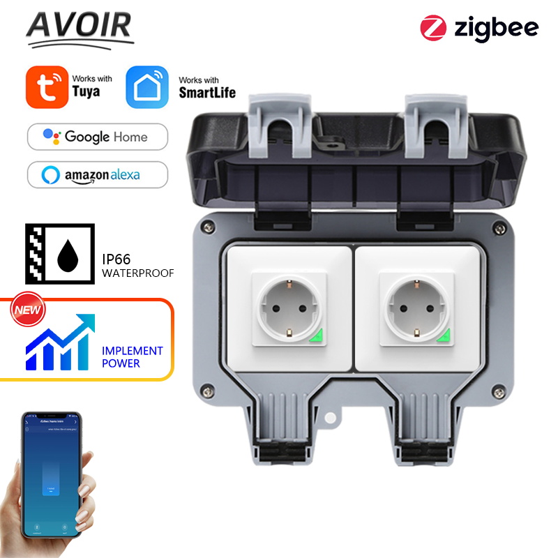 Avoir Tuya Zigbee المقابس الكه - مراجعة Timer Dual Outlet وسعره