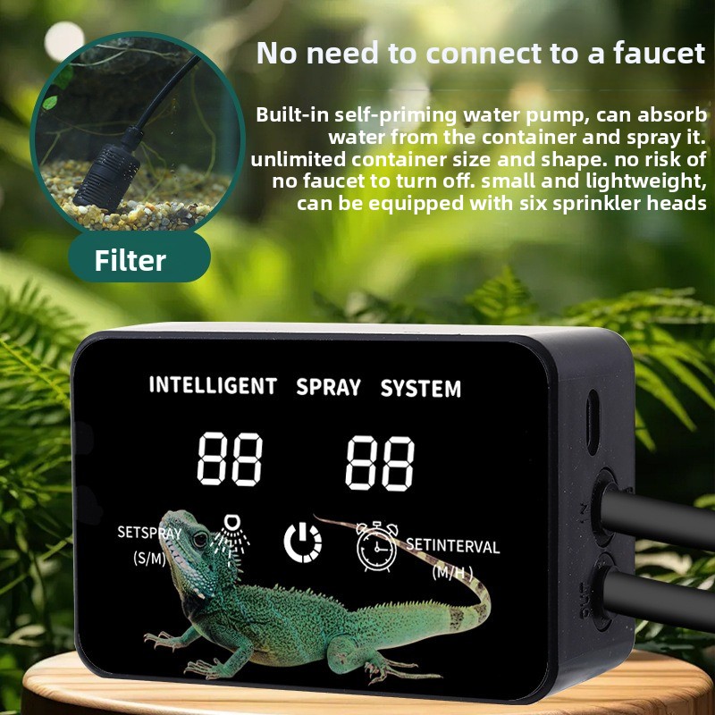 نظام رذاذ صغير لتراريوم الغابا - مراجعة Misting Nozzle Reptile وسعره